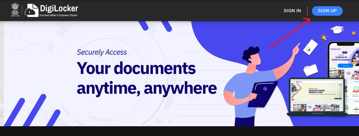 DigiLocker Sign Up for ration card download