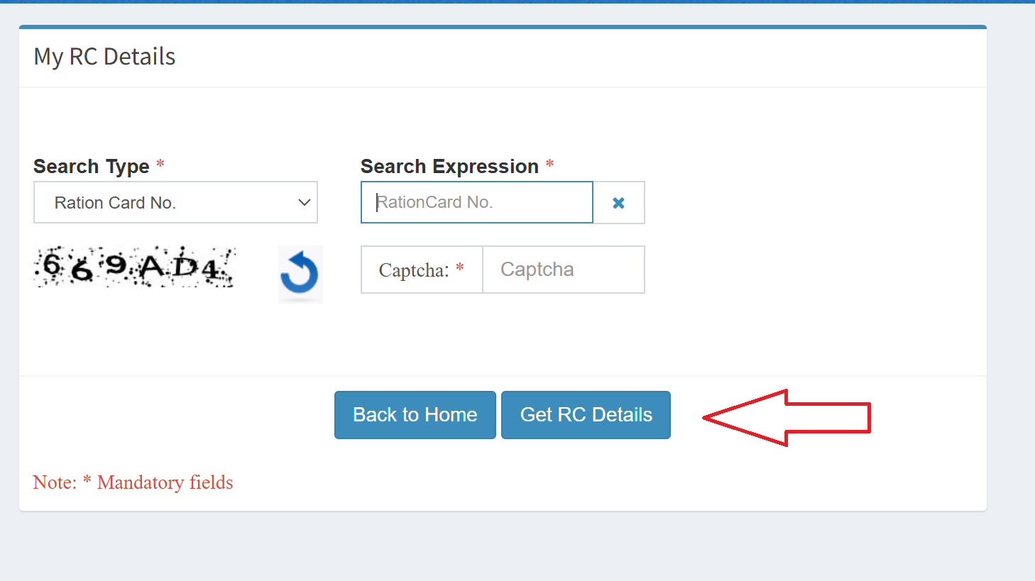 Ration Card Status NFSA